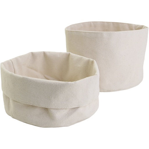 [CR706123] Paniers en tissu, H : 14,5 cm, d 20 cm, 385 gr, naturel clair, 10 pièces/ 1 Pq.