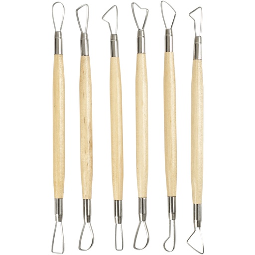 [CR10306] Kleilusgereedschappen, scherpe kanten, L: 20 cm, 6 stuk/ 1 doos