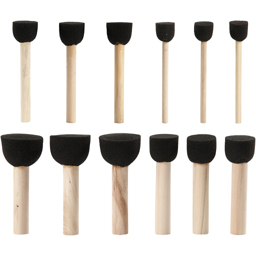 [CR10409] Foam tamponeerstokjes, d: 13-20-25-35 mm - 12 stuks