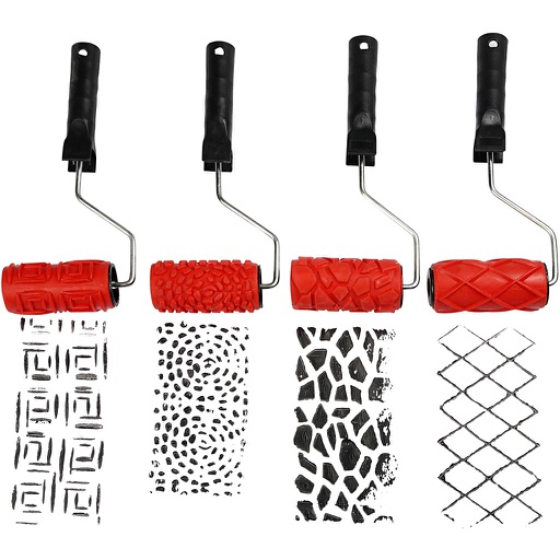 [CR10466] Patroonroller, B: 10 cm, 4 stuks