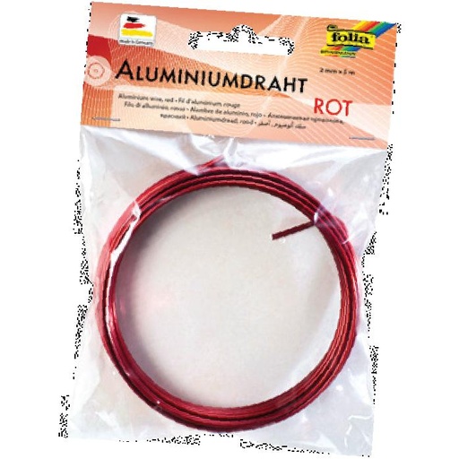 [FOL796#20] Fil aluminium, 2mmx5m, rouge
