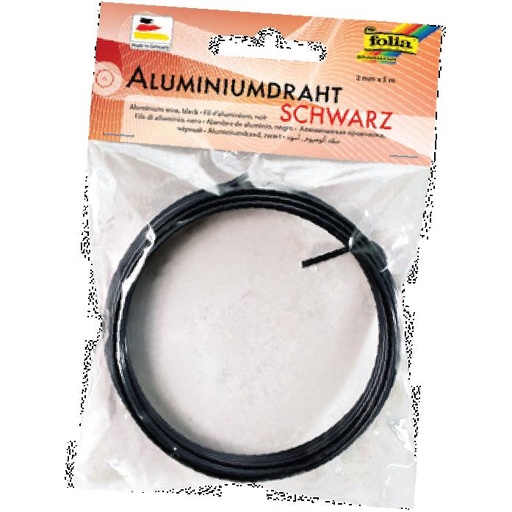 [FOL796#90] Aluminiumdraad 2 mm, 5 m - Zwart