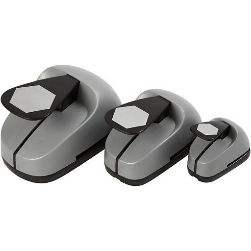 [CR11271] Perforatrices fantaisie hexagone, dim.25+49+75mm, 3 pc