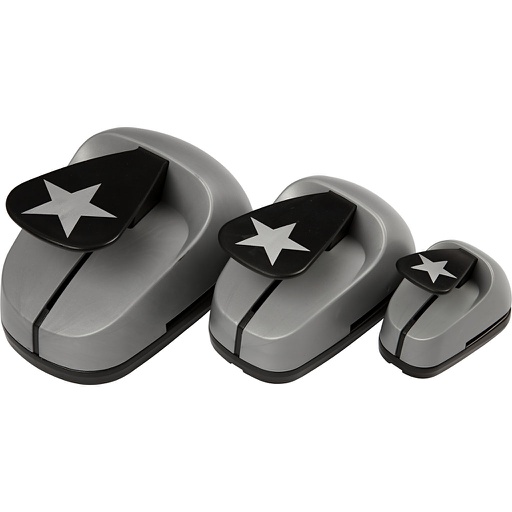 [CR11288] Perforatrices fantaisie, étoile, dim. 25+49+75 mm, 3 pièce/ 1 Pq.