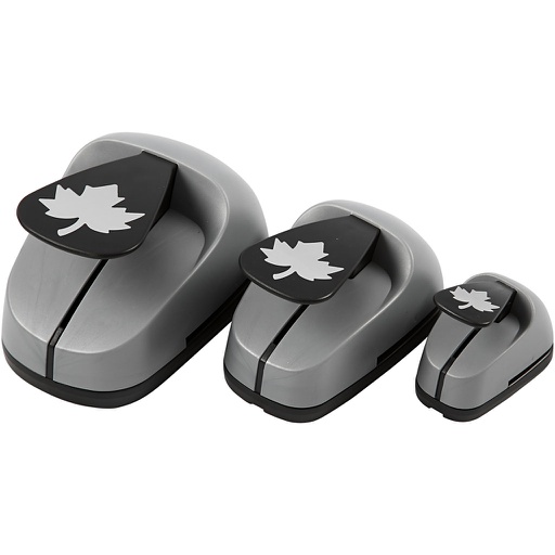 [CR112920] Perforatrices fantaisie, Feuille d'érable, dim. 25+49+75 mm, 3 pièce/ 1 Pq.