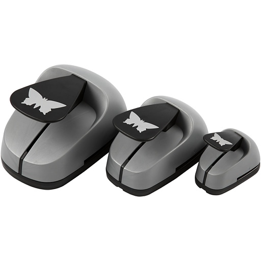 [CR112940] Perforatrices fantaisie, papillon, dim. 25+49+75 mm, 3 pièce/ 1 Pq.