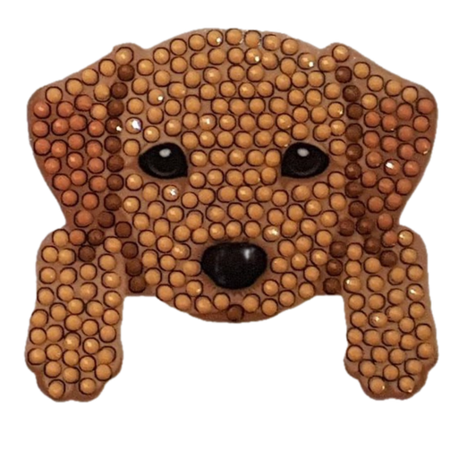 [CAMK#13] Crystal Art Sticker 9x9cm, Dog (+pen+wax+tray)