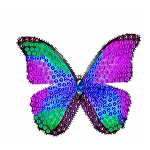 [CAMK#31] Crystal Art Sticker 9x9cm, Butterfly (+pen+wax+tray)