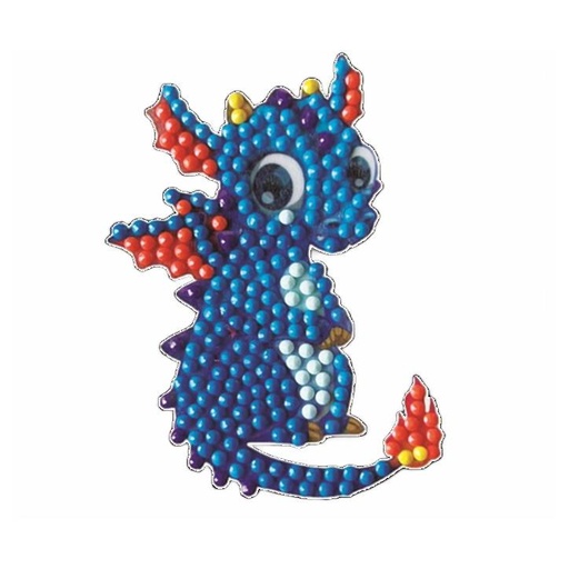 [CAMK#64] Crystal Art sticker 9x9 cm, Cute Dinosaur (+pen+wax+tray)