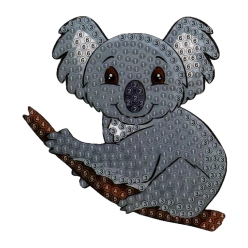 [CAMK#52] Crystal Art sticker 9x9 cm, Koala Bear (+pen+wax+tray)