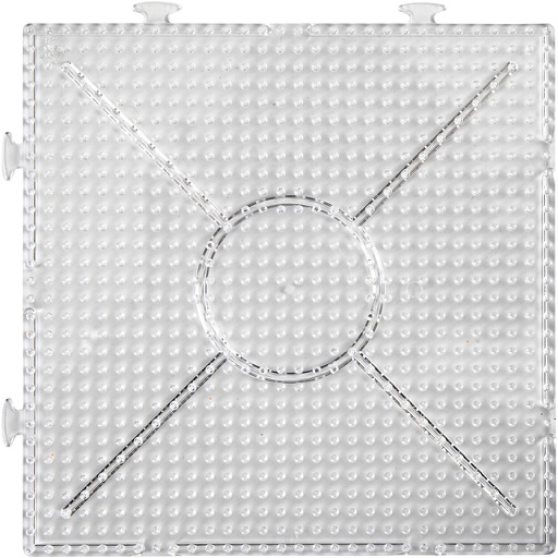 [CR75309] Plaque à picots, Large carré, dim. 15x15 cm, medium, transparent, 2 pièces/ 1 Pq.