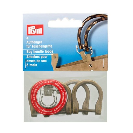 [615132] Attaches pour sac à main 18 mm laiton antique, 4 pièces
