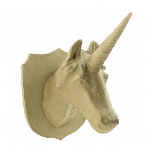 [DE-LA#009] Décopatch Animaux large - Trophée Licorne (31x25x35cm)