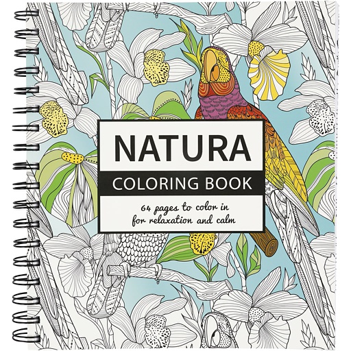 [CR19262] Livre de coloriage anti-stress, nature, dim. 19,5x23 cm, Nombre de pages 64, 1 pièce