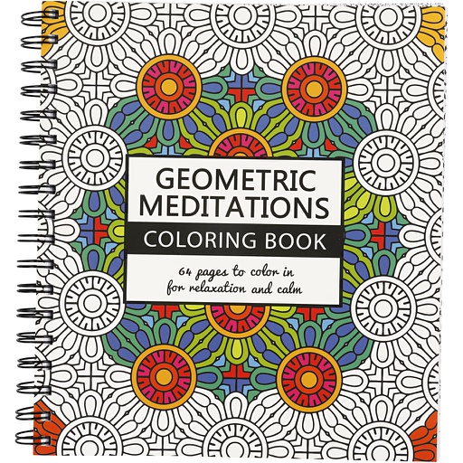 [CR19264] Livre de coloriage anti-stress, Géométrique, dim. 19,5x23 cm, 64 , 1 pièce