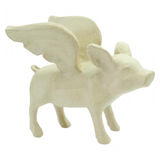 [DE-LA#020] Décopatch Animaux large - Cochon Volant (42x26x36 cm)