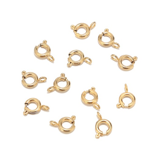 [P19060] Ringslotjes Goud, 7 mm - 50 Stuks