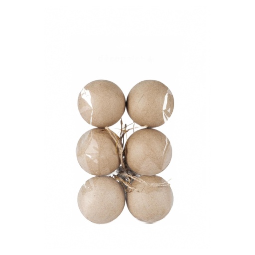 [DE-NO#006] Décopatch Noël - Sachet de 6 boules avec cordon doré 6cm