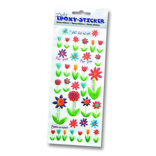 [FOL16104] Epoxy-stickers harten - kleurassortiment - 36 stuks