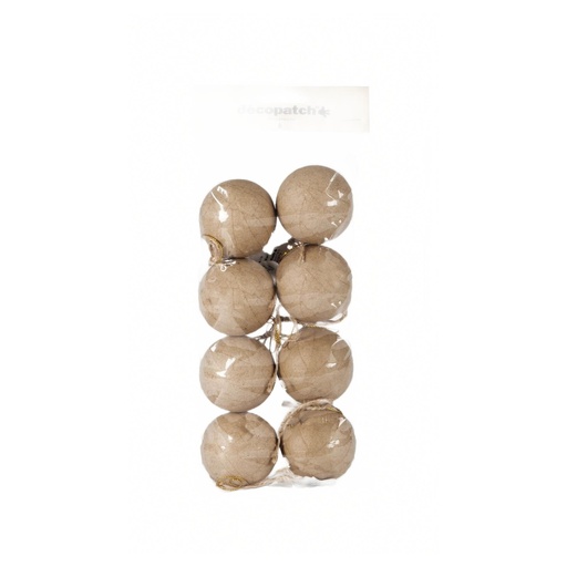 [DE-NO#007] Décopatch Noël - Sachet de 8 boules avec cordon doré 5cm