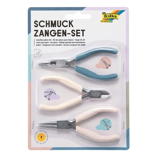 [FOL23005] Kit de pinces pour bijoux, 3 pièces ass., pince coupante, universelle, ronde