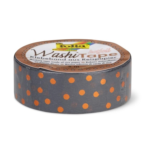 [FOL26105] Washi Tape, 15mmx5m, Marquage à chaud points cuivre