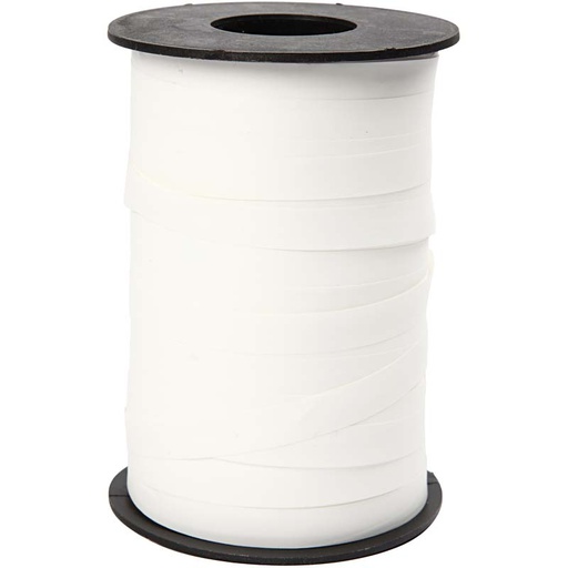 [CR20027] Ruban cadeau, L : 10 mm, mate, blanc, 250 m/ 1 rouleau
