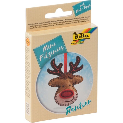 [FOL529#16] Mini set de couture de feutrine SANTA RENNE