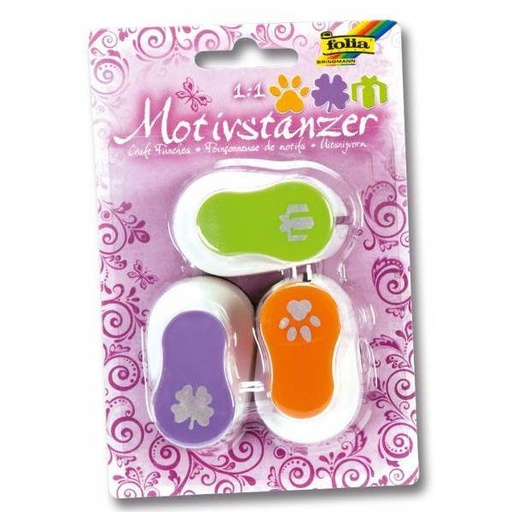 [FOL7023] Ponsen ALLE JAAR MOTIFS, Kit 5, 3 mesjes à 15mm, assorti