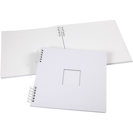 [CR20447] Scrapbook reliure spirale, dim. 30,5x30,5 cm, 250 gr, blanc, 1 pièce