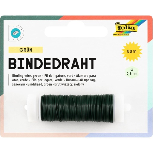[FOL79158] Binddraad, 0,3mmx50m, groen, ijzer