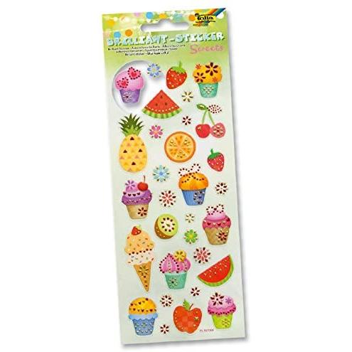 [FOL19201] Briljante stickers SWEETS, 10x23cm, 1 vel - 31 stickers