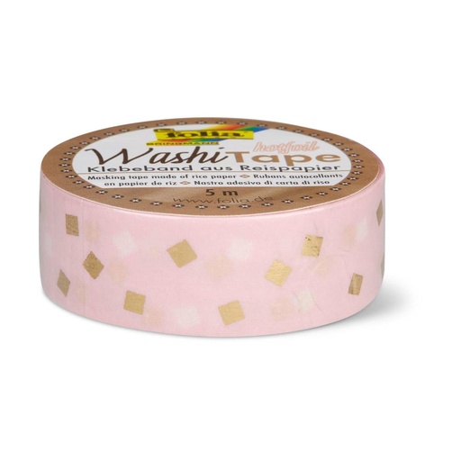 [FOL26109] Washi Tape, 15mmx5m, Marquage à chaud rectangles or