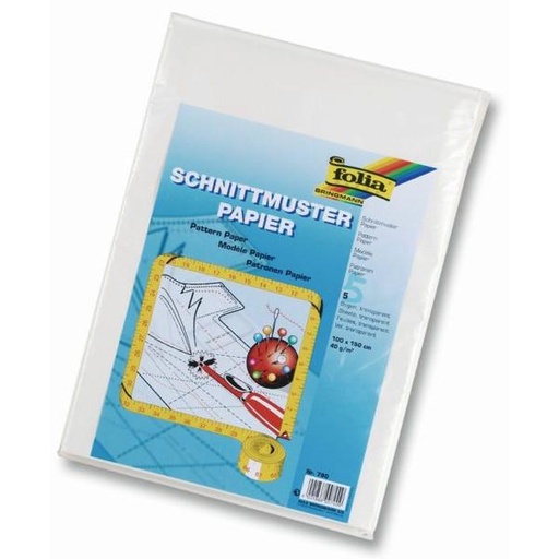 [FOL790] Papier transparent modèles, 100x150cm, 5 flles pliées, 25x37,5cm