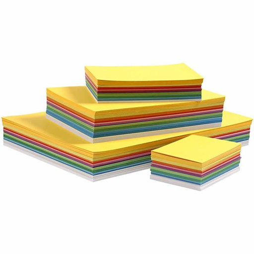 [CR21431] Carton de Printemps, A3,A4,A5,A6, 180 gr, ass. de couleurs, 1500 flles ass./ 1 Pq.