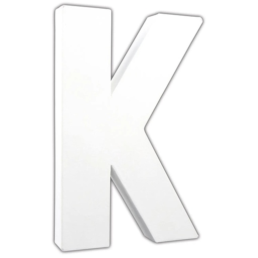 [DE-ABC#710] Décopatch Alfabet groot Letter 20,5cm, K. - Wit