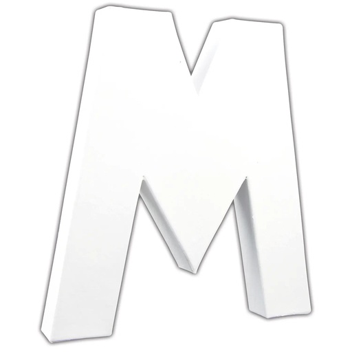 [DE-ABC#712] Décopatch Alfabet groot Letter 20,5cm, M. - Wit