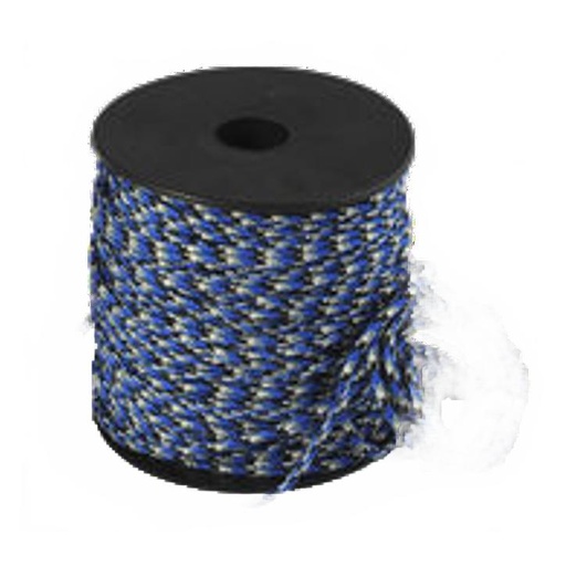 [P17505#323] Paracord 2mm, Blauw/Zwart/Wit, 50M