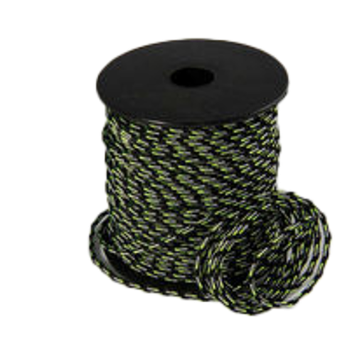 [P17505#338] Paracord 2mm, Zwart/Grijs/Neon, 50M