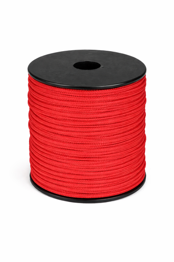 [P17505#360] Paracord 2mm, Rood, 50M