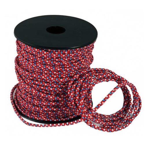 [P17505#326] Paracord 2mm, rouge/bleu/blanc, 50m