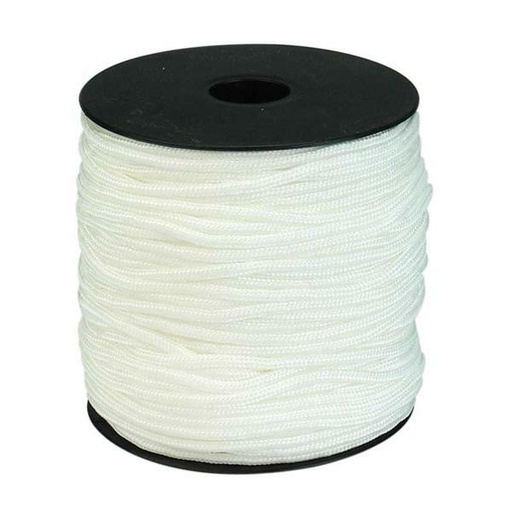 [P17505#343] Paracord 2mm, Wit, 50M