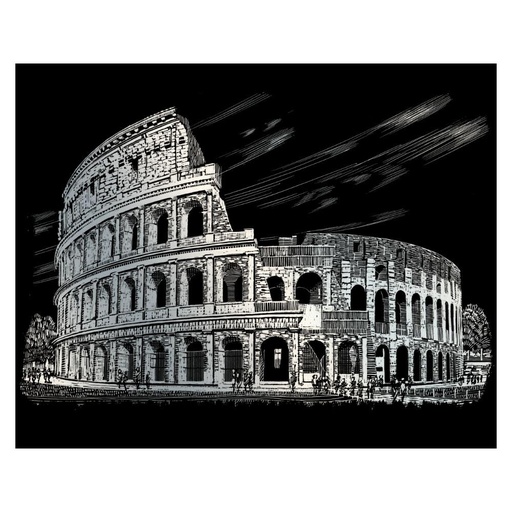 [RB-SILF#36] Krastekening A4 Silver Foil met pen, Colosseum