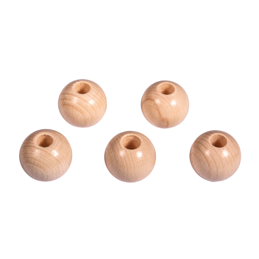 [103610] Perles pour Macramé naturel vernis 30mm ø, 4 stuks 
