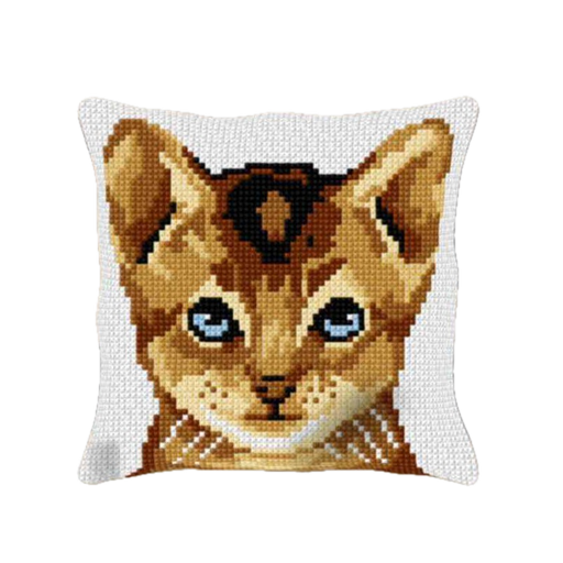 [BE4041#10] Kit Kruissteekkussen Decoline 40x40cm, n°10 Poes