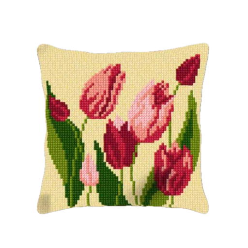[BE4041#20] Kit Kruissteekkussen Decoline 40x40cm, n°20 Tulpen
