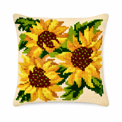 [BE4041#30] Kit Kruissteekkussen Decoline 40x40cm, n°30 Zonnebloemen