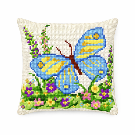 [BE4041#50] Kit Kruissteekkussen Decoline 40x40cm, n°50 Vlinder