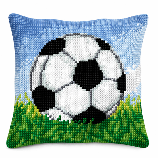 [BE4041#75] Kit Coussin Point de Croix Decoline 40x40cm, n°75 Football