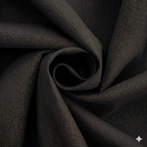 [BEL145#230] Toile de Coton 150cm largeur 150gr/m², Noir